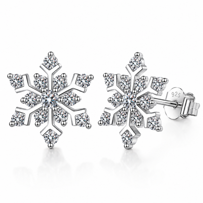 Snowflake Moissanite Stud Earrings