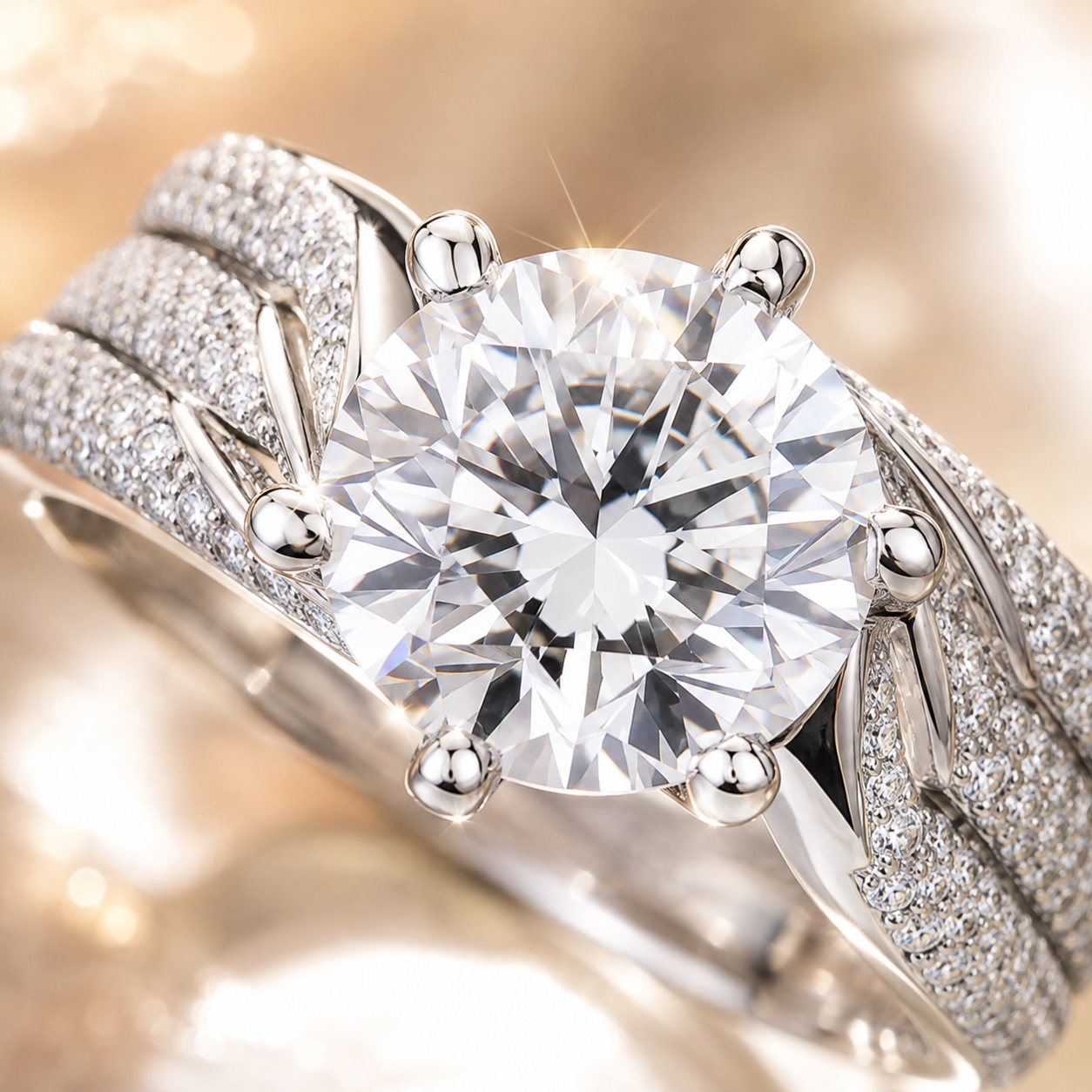 Royal Twist Round Brilliant Moissanite Engagement Ring