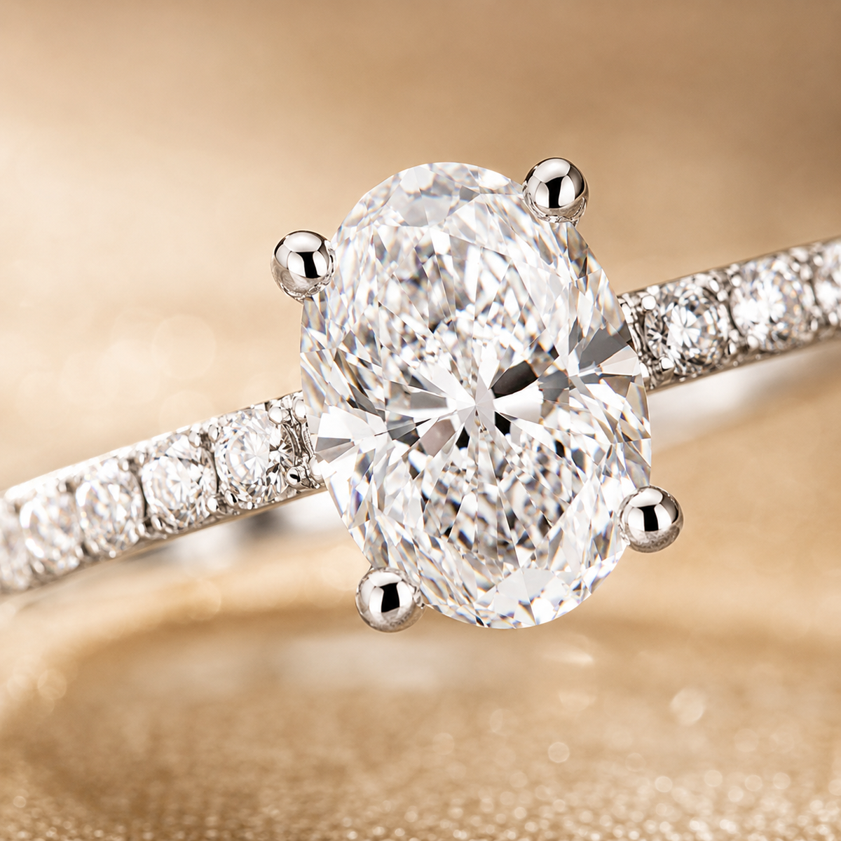 Anel Moissanite Corte Oval 