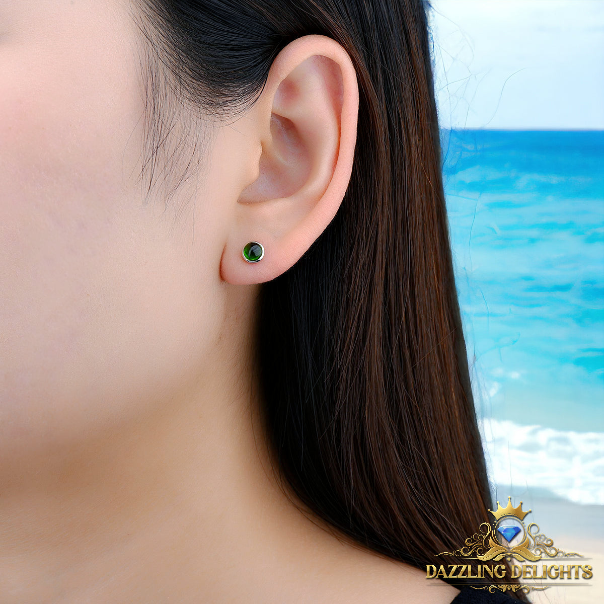 5mm Round Cabochon Cut Natural Gemstone Stud Earrings - Your Choice of Gemstone - Premium Jewelry from Dazzling Delights - Just $55.95! Shop now at Dazzling Delights