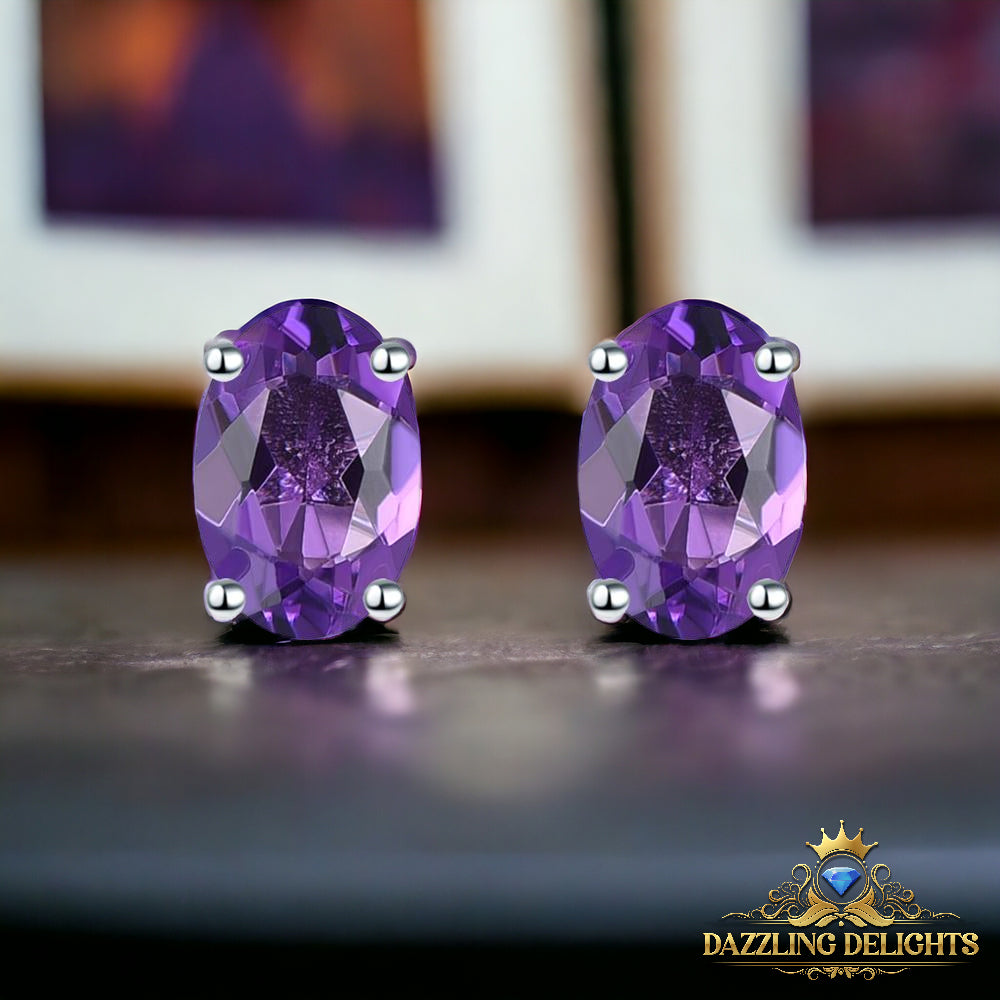 6x4mm Oval Cut Natural Gemstone Stud Earrings - Your Choice of Gemstone - Premium Jewelry from Dazzling Delights - Just $55.95! Shop now at Dazzling Delights