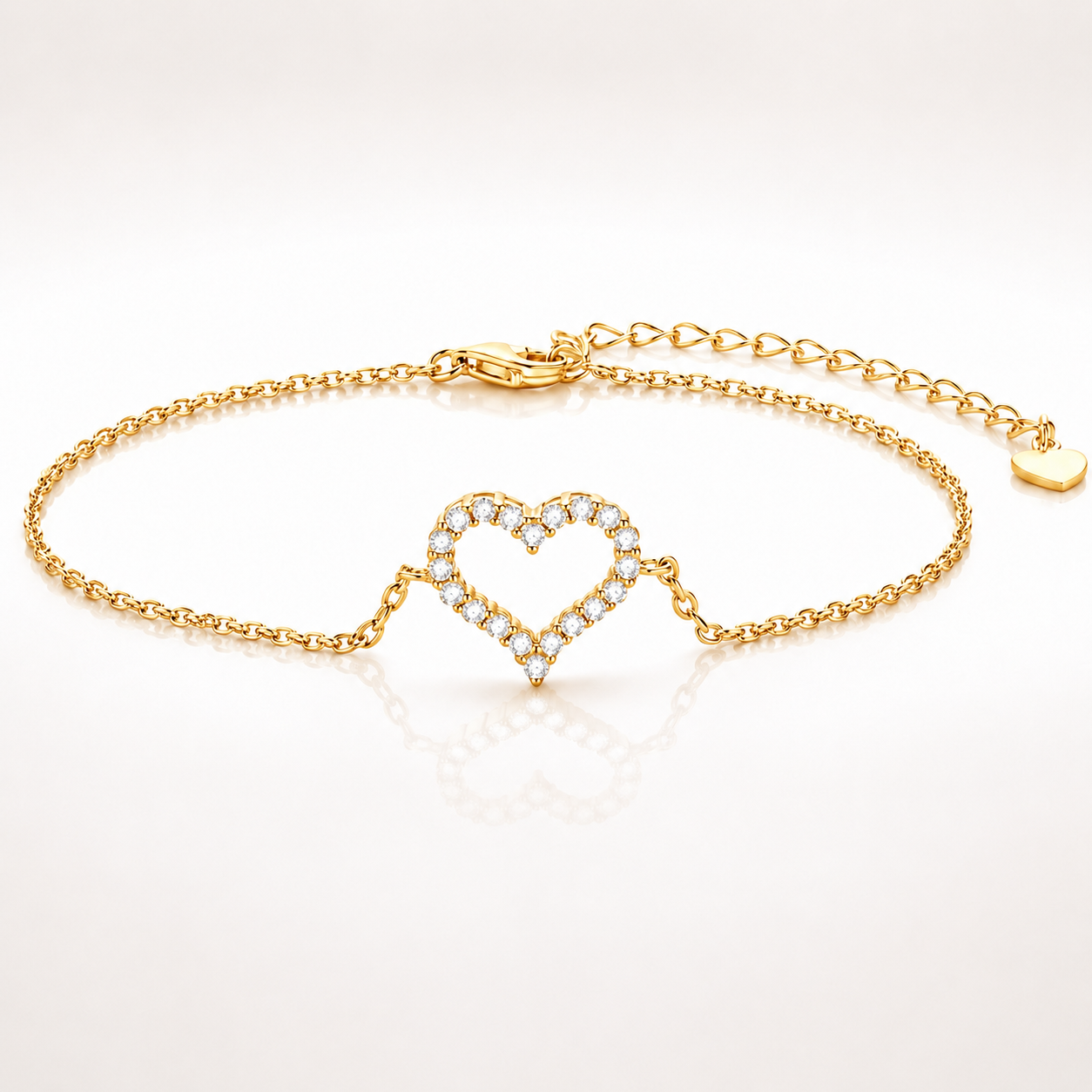Pulseira Coração Moissanite 