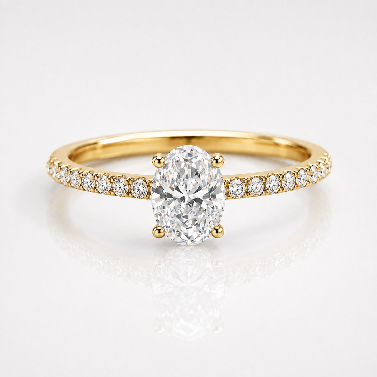 Anel Moissanite Corte Oval 