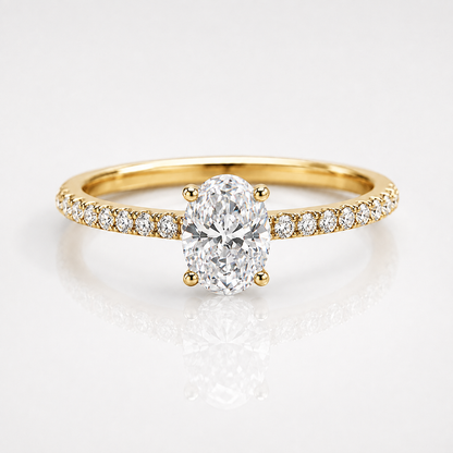 Anel Moissanite Corte Oval 