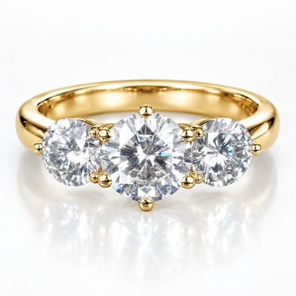 Anillo de trilogía de moissanita de 3 quilates 