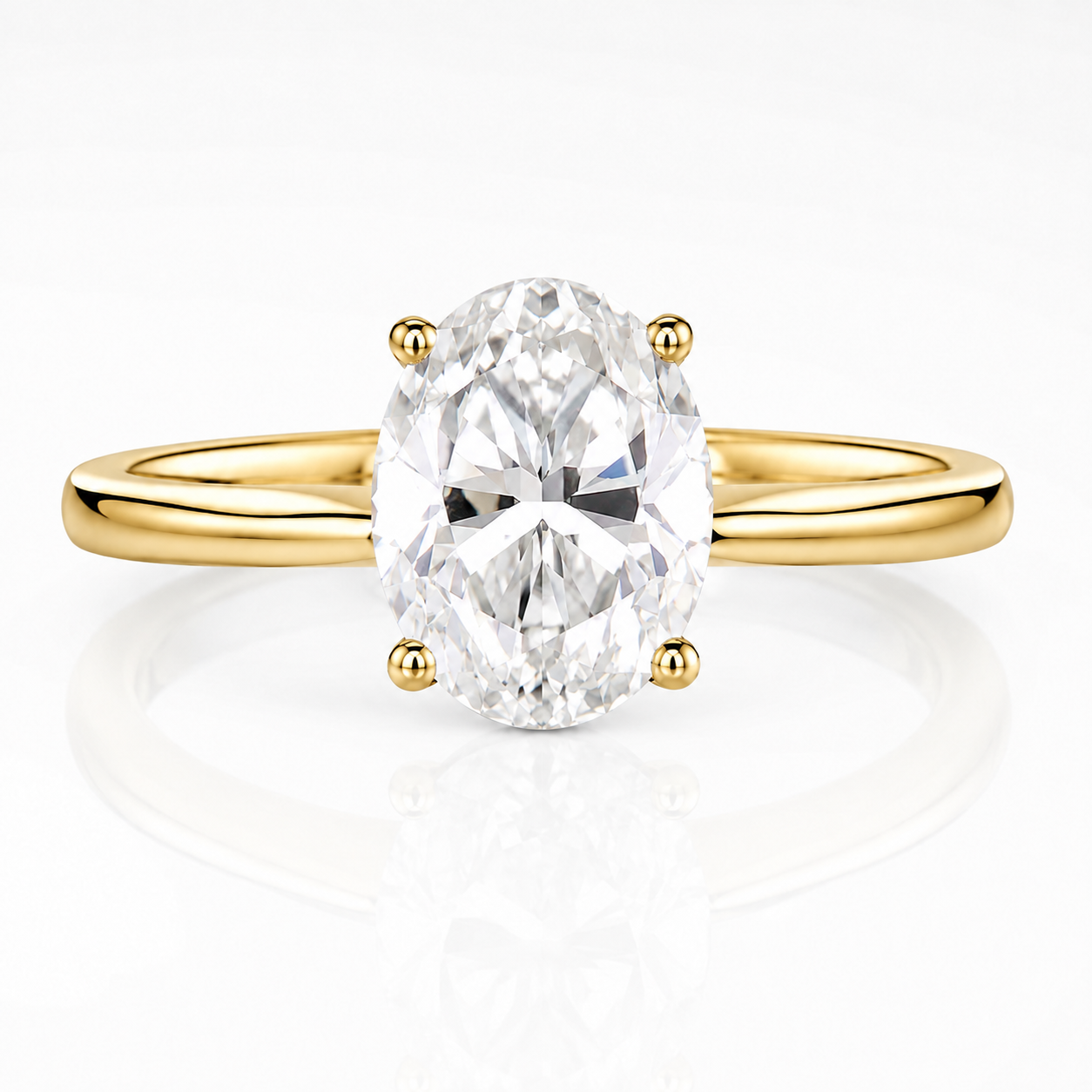 Anillo de compromiso con moissanita y solitario de talla ovalada 