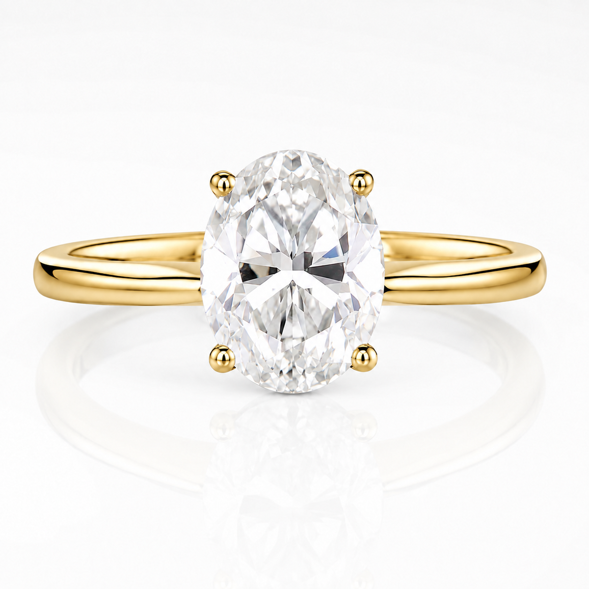 Anillo de compromiso con moissanita y solitario de talla ovalada 