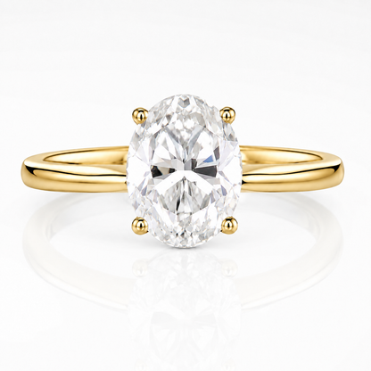 Anillo de compromiso con moissanita y solitario de talla ovalada 