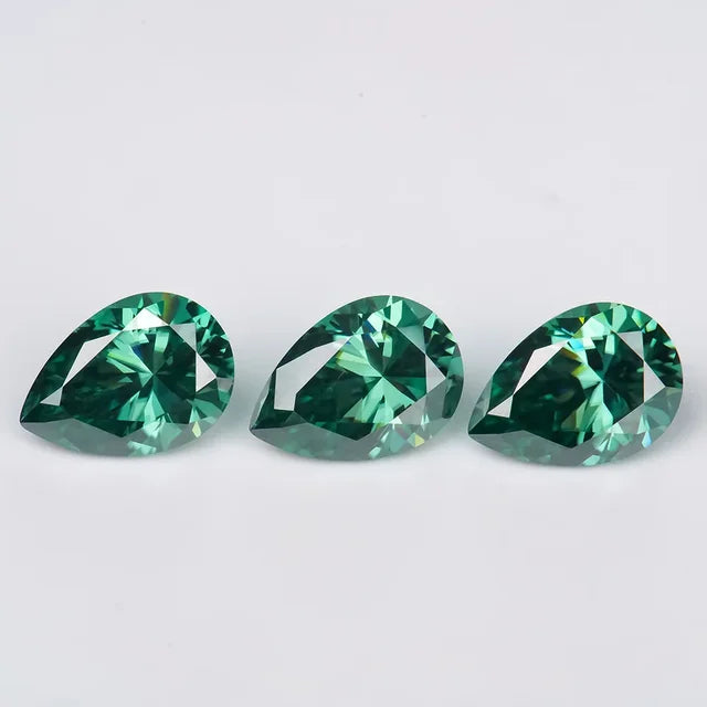 Emerald Green Pear Cut Moissanites - Premium Jewelry from Dazzling Delights - Just $83.33! Shop now at Dazzling Delights