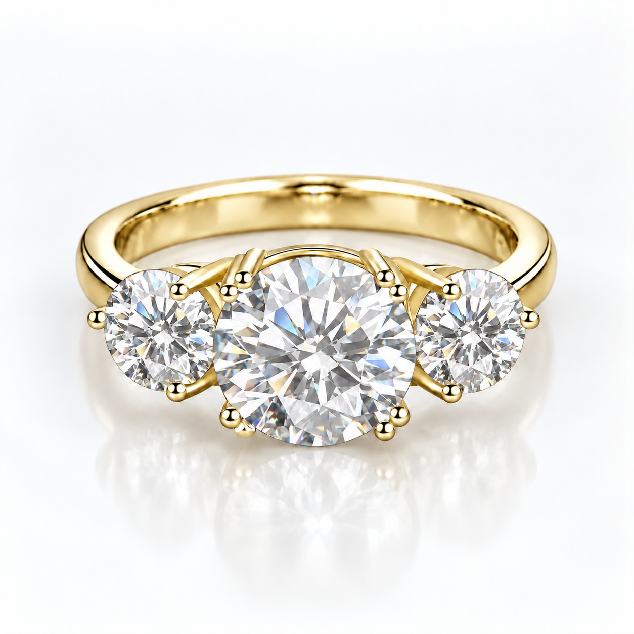 Anillo de trilogía de moissanita de 4 quilates 