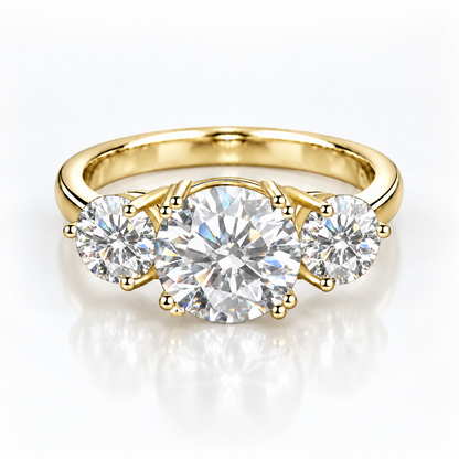 Anillo de trilogía de moissanita de 4 quilates 