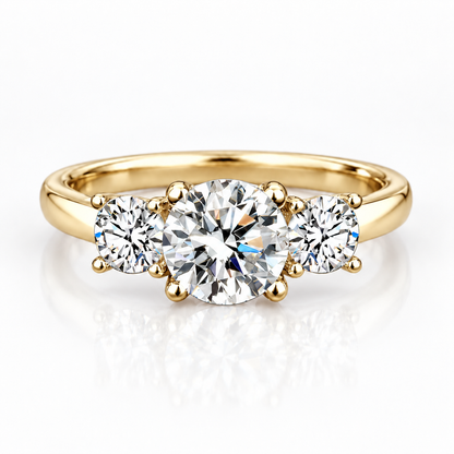Anillo de trilogía de moissanita de 2 quilates 