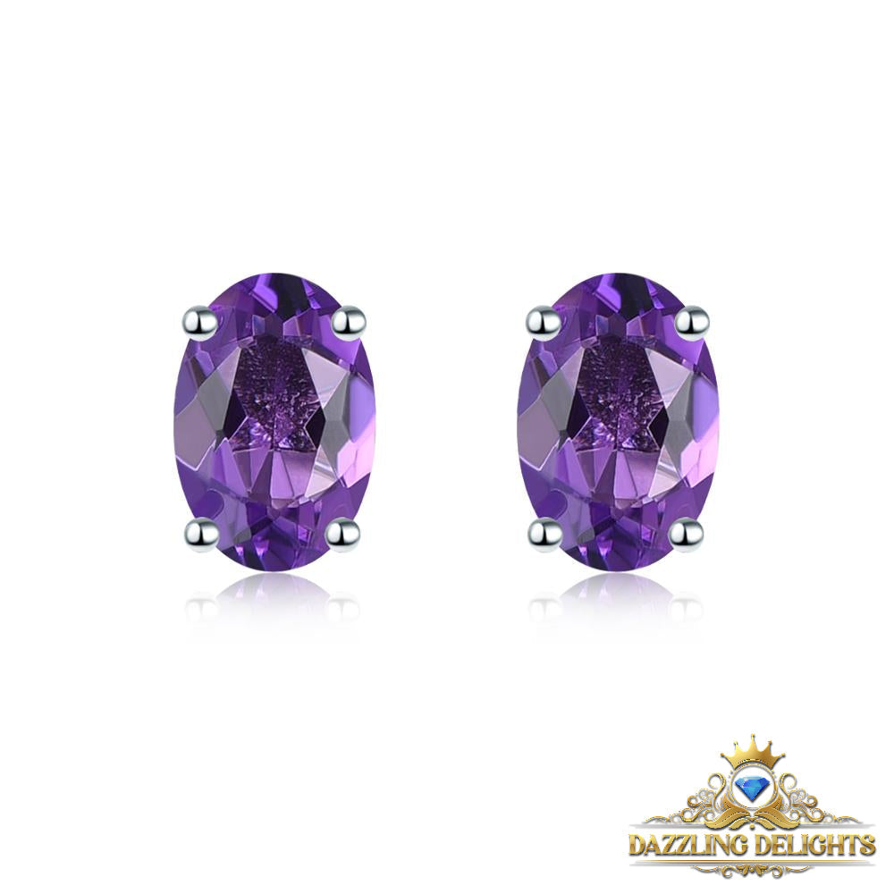 6x4mm Oval Cut Natural Gemstone Stud Earrings - Your Choice of Gemstone - Premium Jewelry from Dazzling Delights - Just $55.95! Shop now at Dazzling Delights