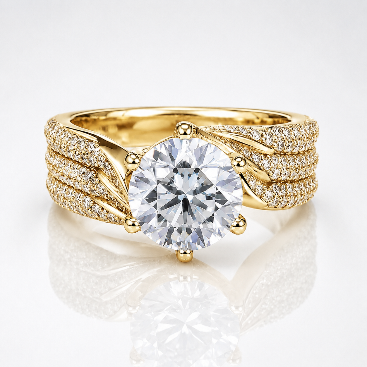 Royal Twist Round Brilliant Moissanite Engagement Ring