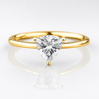 Anillo de compromiso con moissanita y solitario de talla billón 