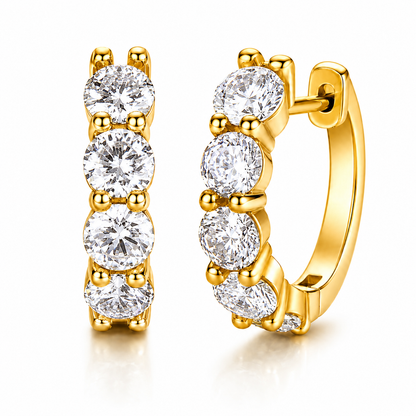 Five Stone Moissanite Hoop Earrings – 2.0ct