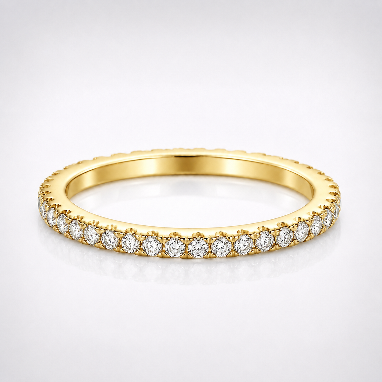 Aliança de casamento com anel de eternidade completo de moissanite com corte brilhante redondo de 0,50 ct