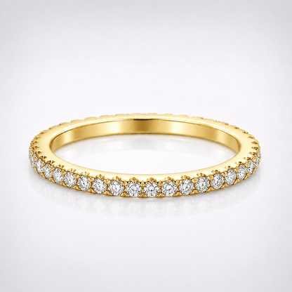 Aliança de casamento com anel de eternidade completo de moissanite com corte brilhante redondo de 0,50 ct