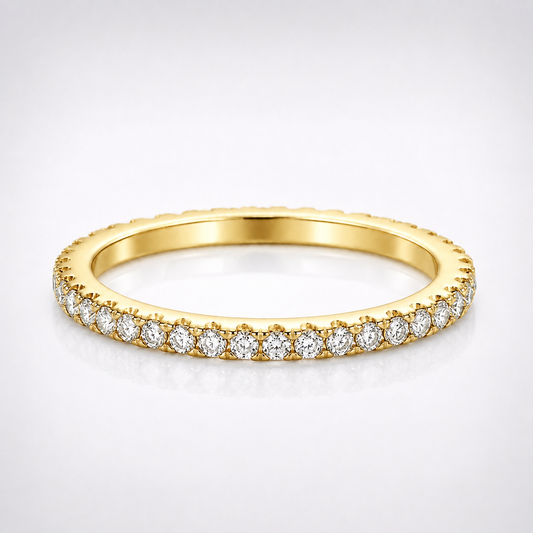Aliança de casamento com anel de eternidade completo de moissanite com corte brilhante redondo de 0,50 ct