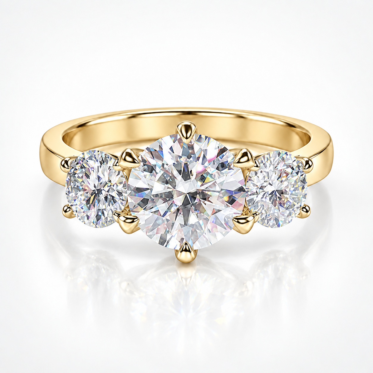 Anillo de trilogía de moissanita de 5 quilates 