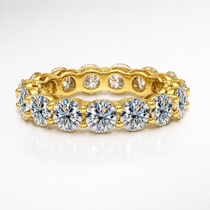 7ct Round Brilliant Moissanite Full-Eternity Wedding Band