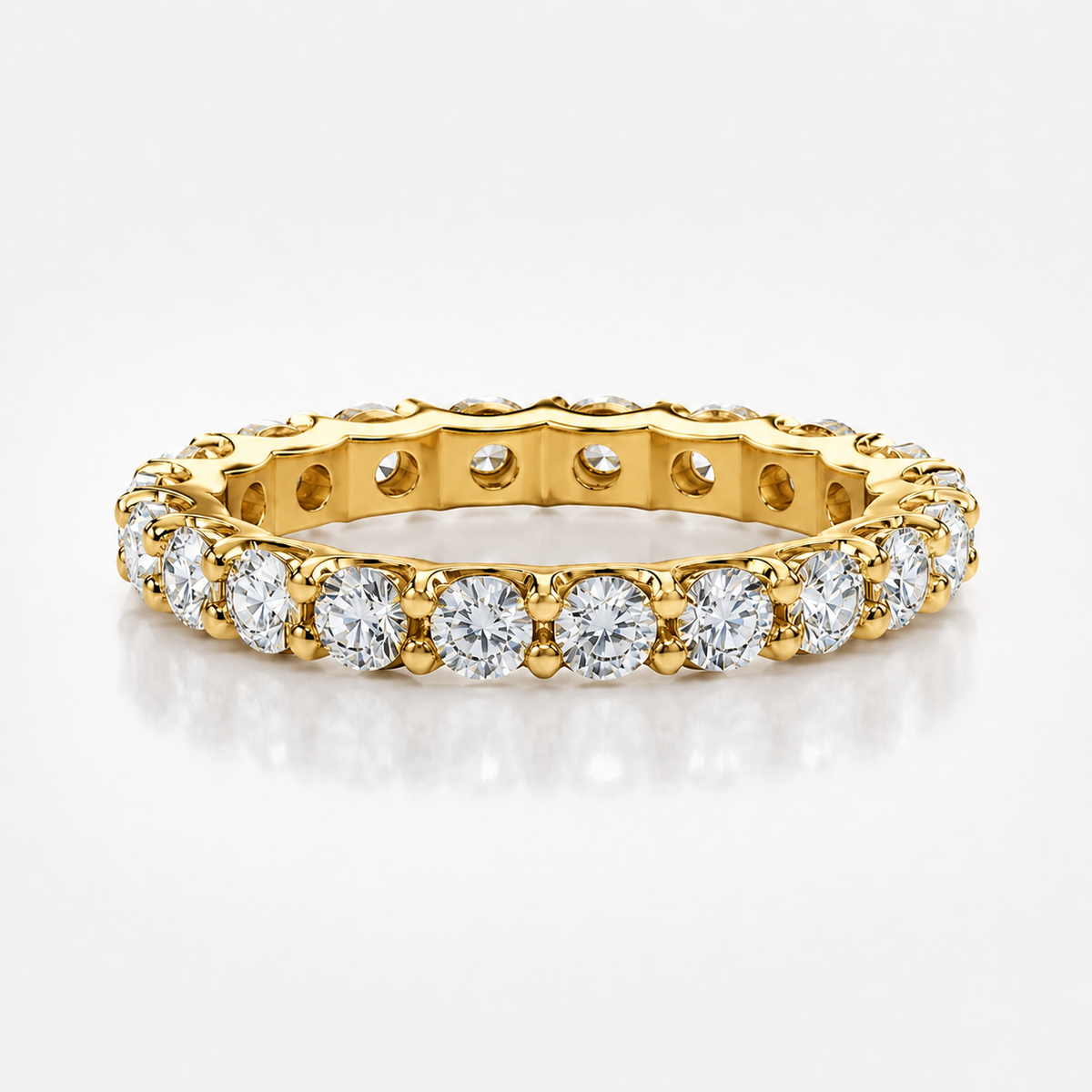 Anillo de boda de moissanita de corte brillante redondo de 2,1 quilates