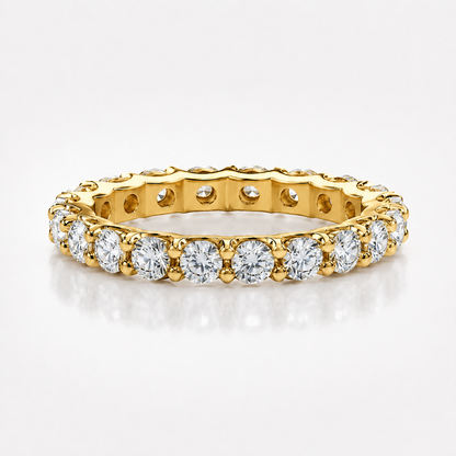 Anillo de boda de moissanita de corte brillante redondo de 2,1 quilates