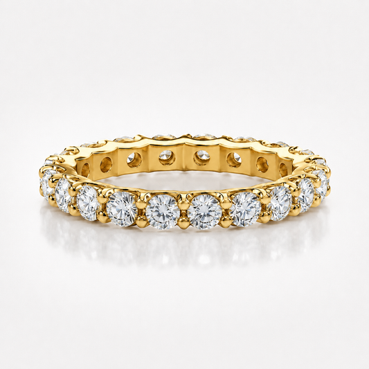 Aliança de casamento com anel de eternidade completo de moissanite com corte brilhante redondo de 2,1 quilates