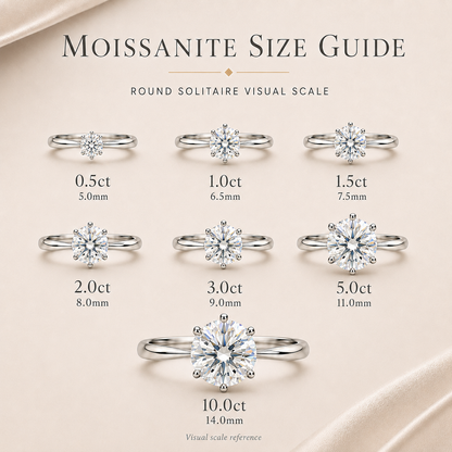 Anillo de compromiso clásico de moissanita con solitario estilo Tiffany de 6 puntas 