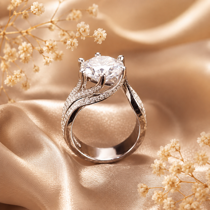 Royal Twist Round Brilliant Moissanite Engagement Ring
