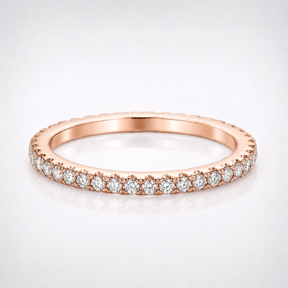 Aliança de casamento com anel de eternidade completo de moissanite com corte brilhante redondo de 0,50 ct