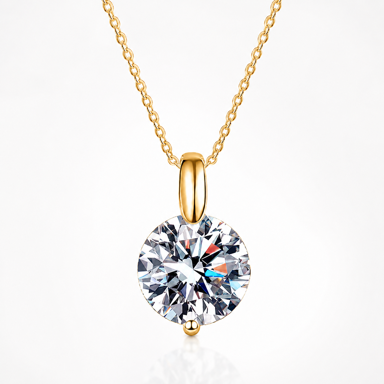 Colar com pingente de gota de moissanite 
