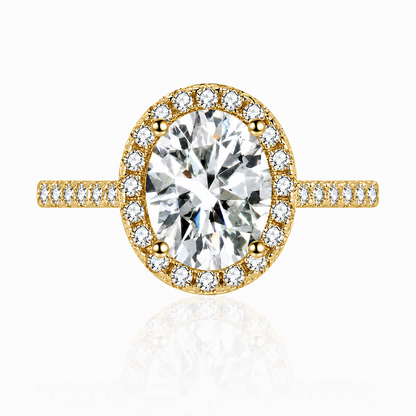 Oval Halo Moissanite Engagement Ring