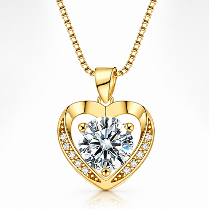 Shimmering Heart Moissanite Pendant Necklace