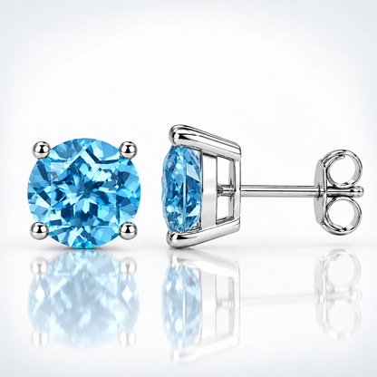 5mm Natural Gemstone Round Stud Earrings – 8 Gemstones
