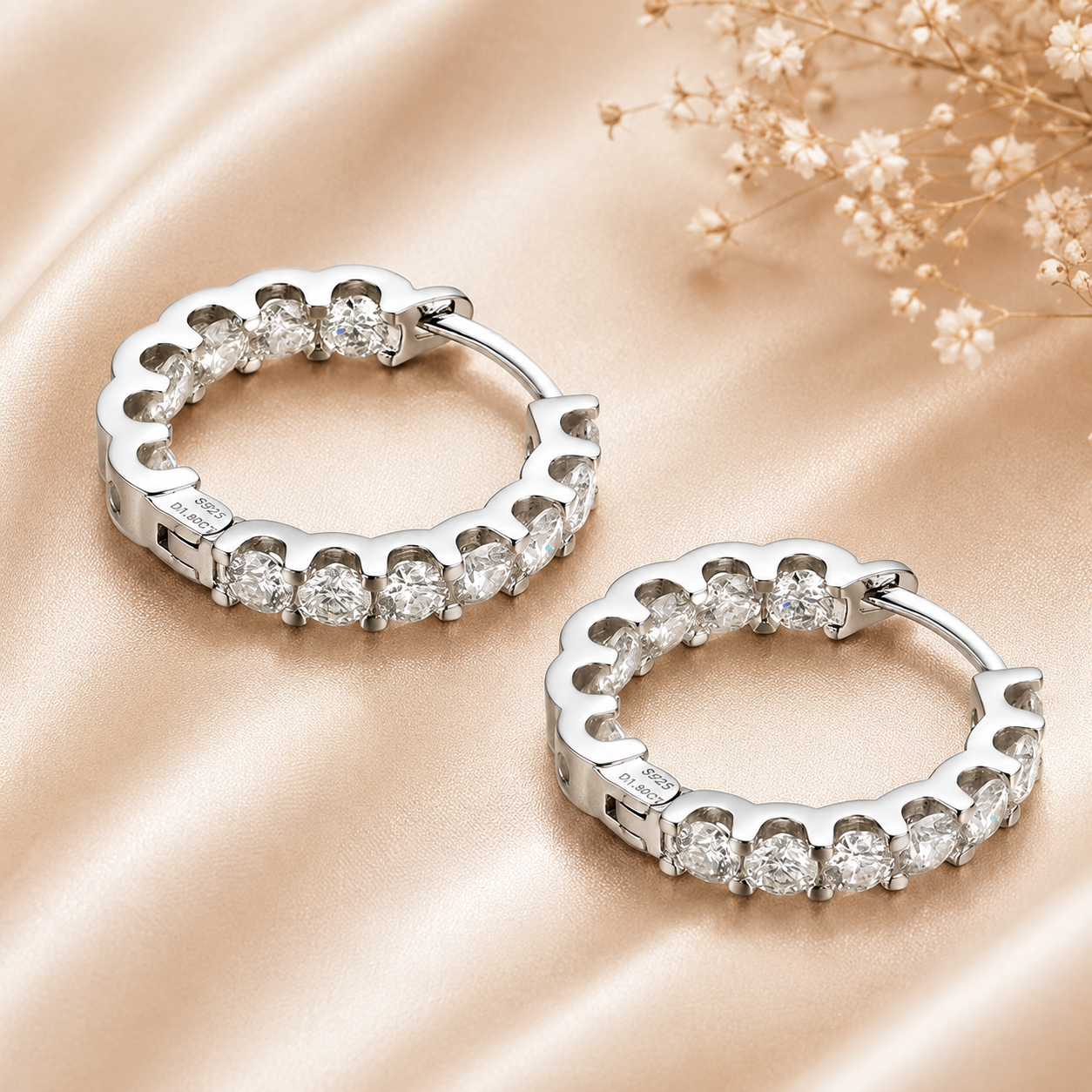 Inside Out Moissanite Hoop Earrings – 2.6ct