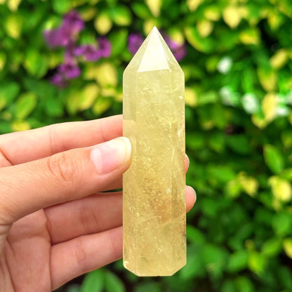Radiant Natural Citrine Tower Point – Golden Obelisk Wand (November Birthstone)