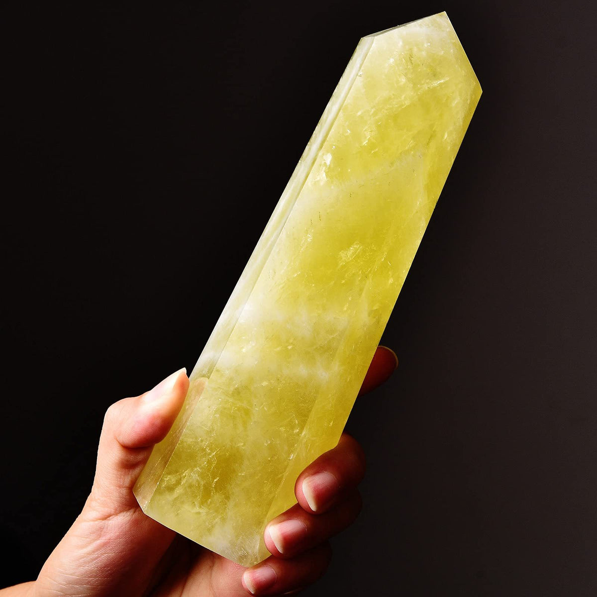 Radiant Natural Citrine Tower Point – Golden Obelisk Wand (November Birthstone)