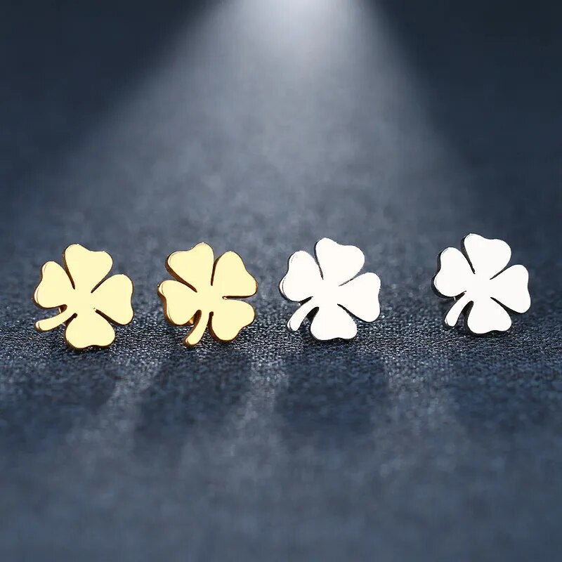 Titanium Four Leaf Clover Stud Earrings - Premium Jewelry from Dazzling Delights - Just $23.95! Shop now at Dazzling Delights