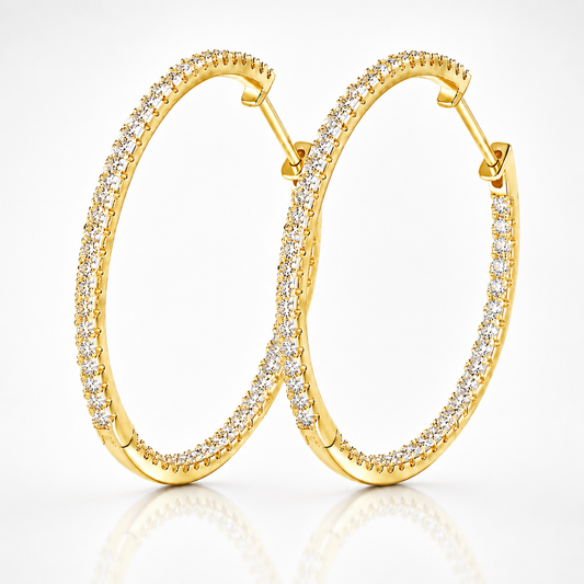 Pavé Moissanite Hoop Earrings