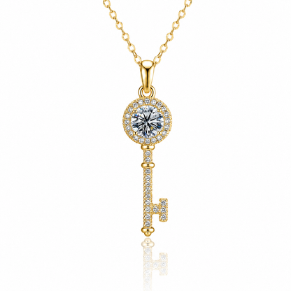 Moissanite Key Pendant Necklace