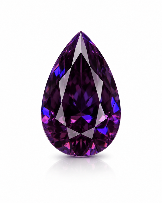 Purple Pear Cut Moissanites