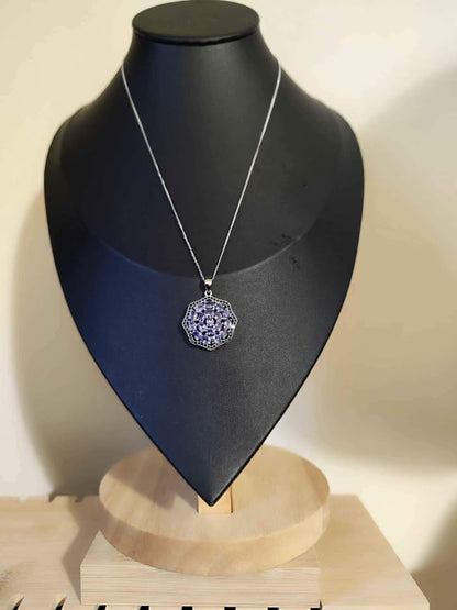 Tanzanite and Sapphire Pendant Necklace