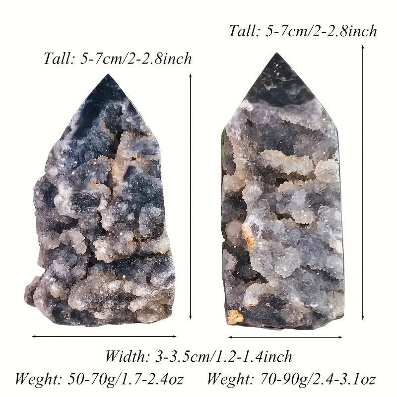 Smoky Druzy Quartz Crystal Tower – Grounding Energy, Shadow Work & Aura Cleansing Stone
