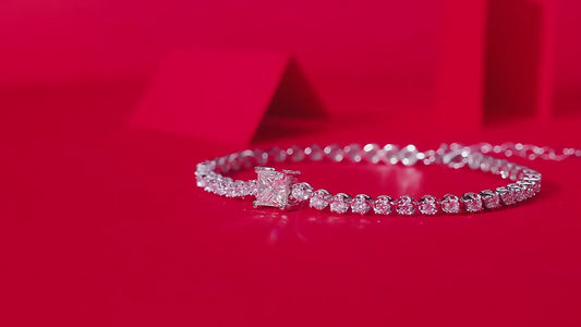 Princess Cut Moissanite Tennis Bracelet