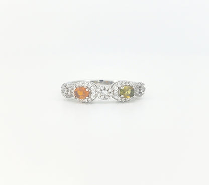 Dual 4x3mm Oval Cut Tourmaline Ring
