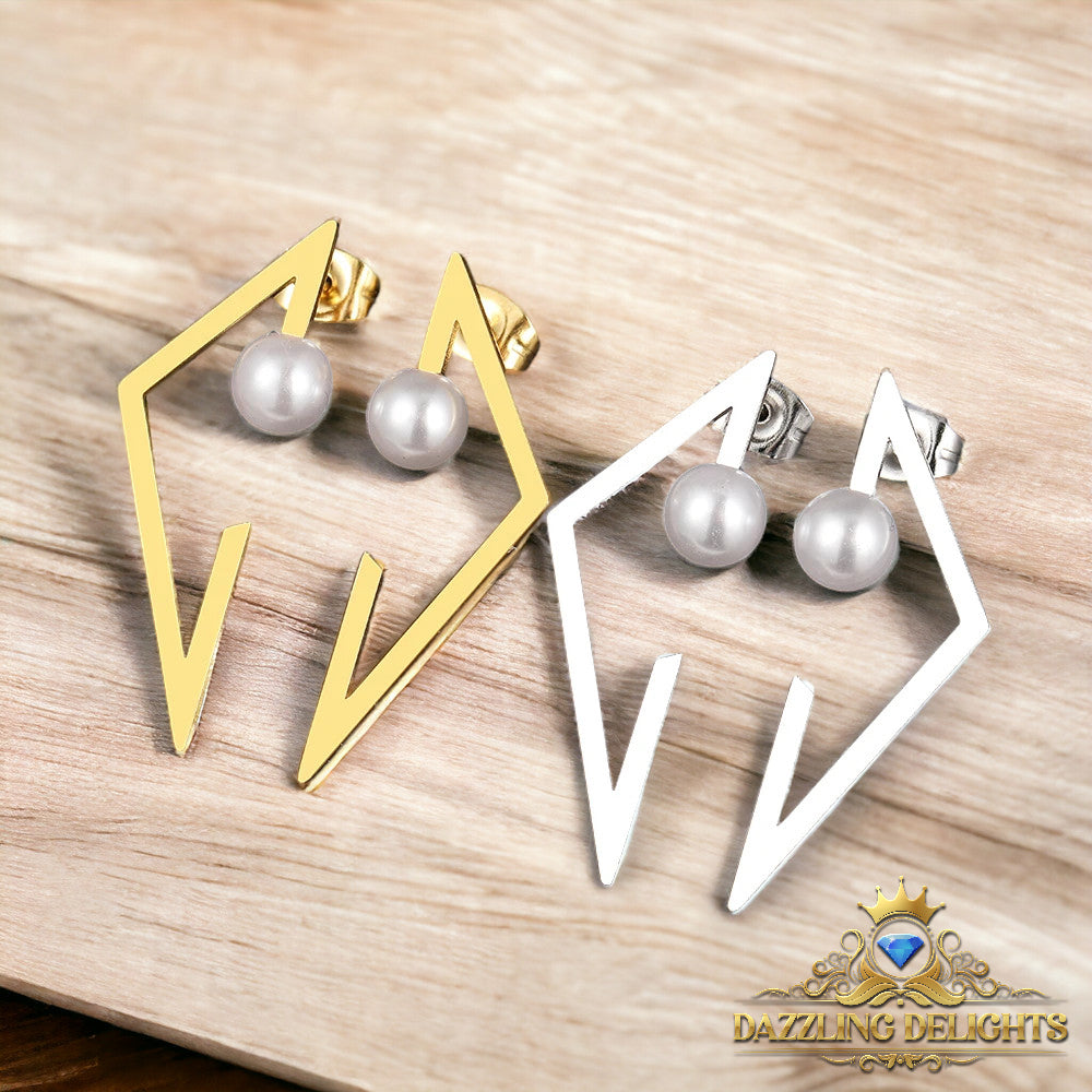 Titanium Inverted Triangle Stud Earrings - Premium Jewelry from Dazzling Delights - Just $27.95! Shop now at Dazzling Delights