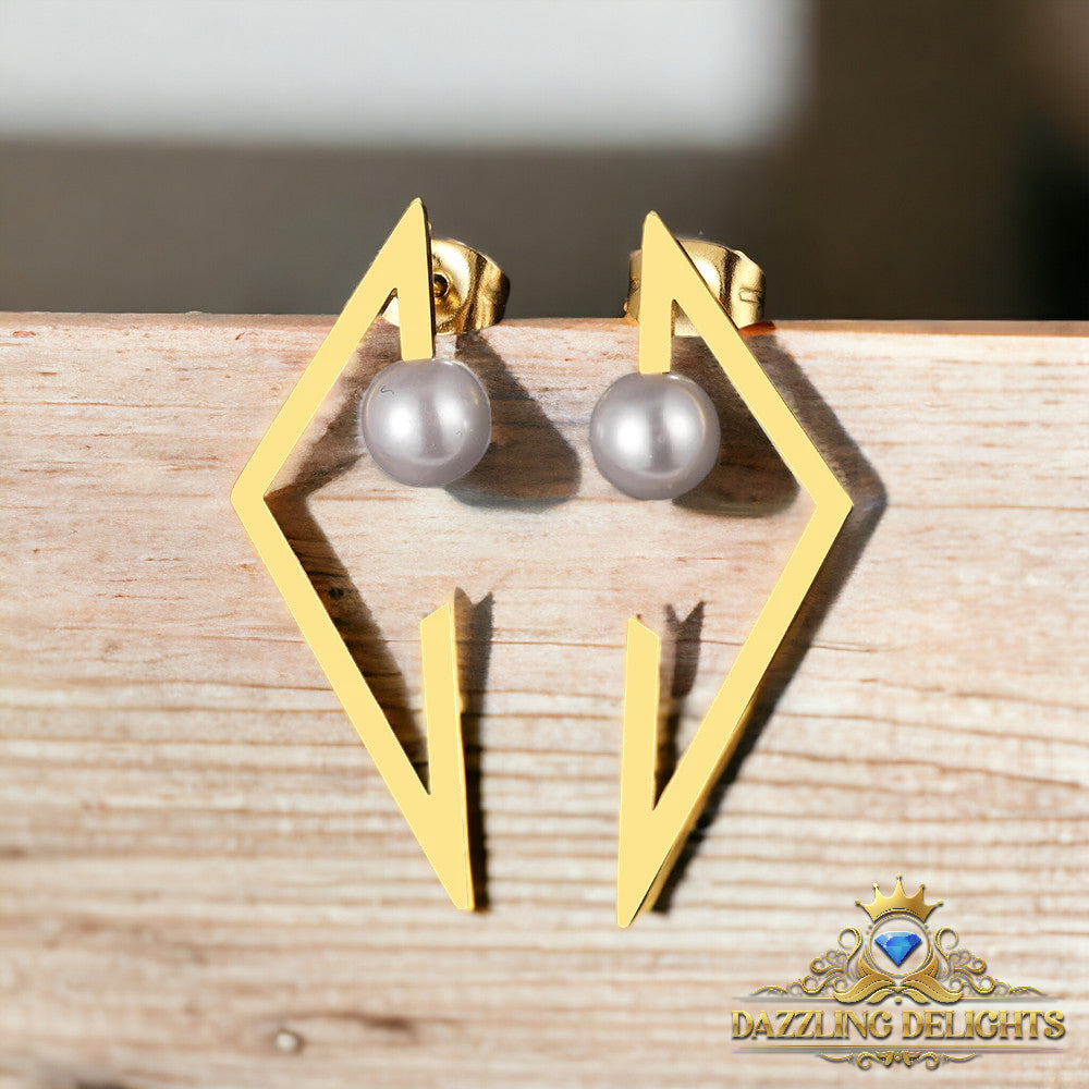 Titanium Inverted Triangle Stud Earrings - Premium Jewelry from Dazzling Delights - Just $27.95! Shop now at Dazzling Delights