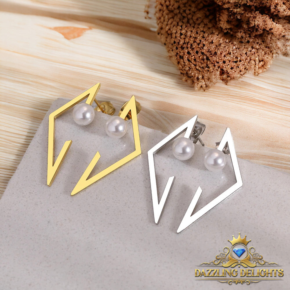 Titanium Inverted Triangle Stud Earrings - Premium Jewelry from Dazzling Delights - Just $27.95! Shop now at Dazzling Delights