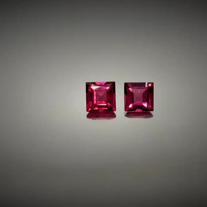 0.80ct Square Cut Pinkish Purple Rhodolite Garnet Pair - Premium Jewelry from Dazzling Delights - Just $28.95! Shop now at Dazzling Delights